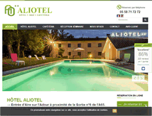 Tablet Screenshot of hotel-restaurant-aliotel.com